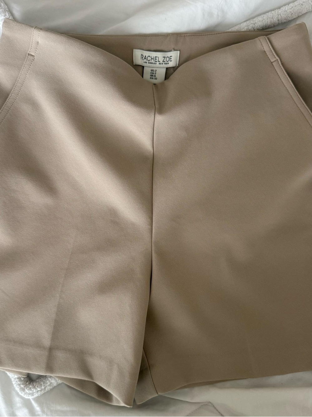 Rachel Zoe Beige Tailored High-Waist Women’s Bermuda Shorts
